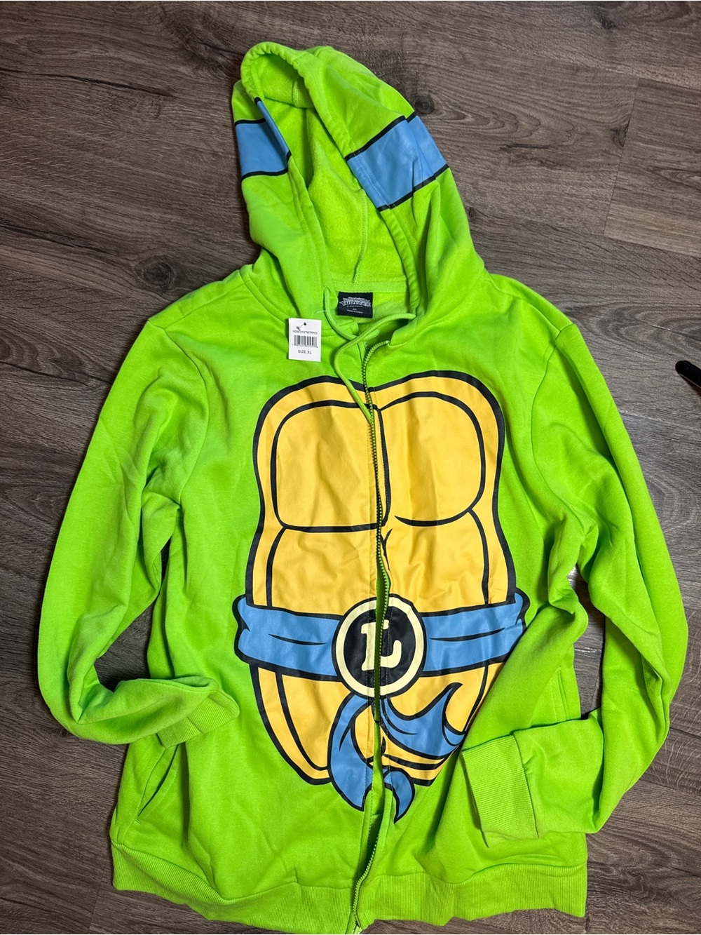 NWT XL Mens Green Ninja Turtle Costume Hoodie